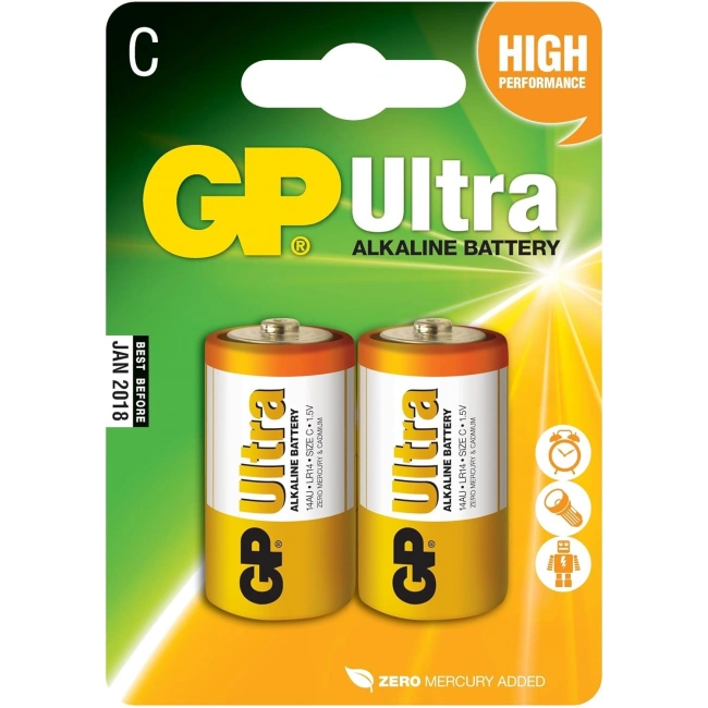 GP 14AU LR14 Ultra Alkalin 2li Orta Boy Pil