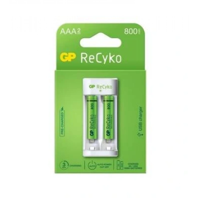 GP 2li 800mAh AAA Şarj Edilebilir Pil + USB Şarj Cihazı