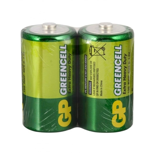 GP GP13G Greencell R20P/1250/D Büyük Boy D Pil 2li Shrink