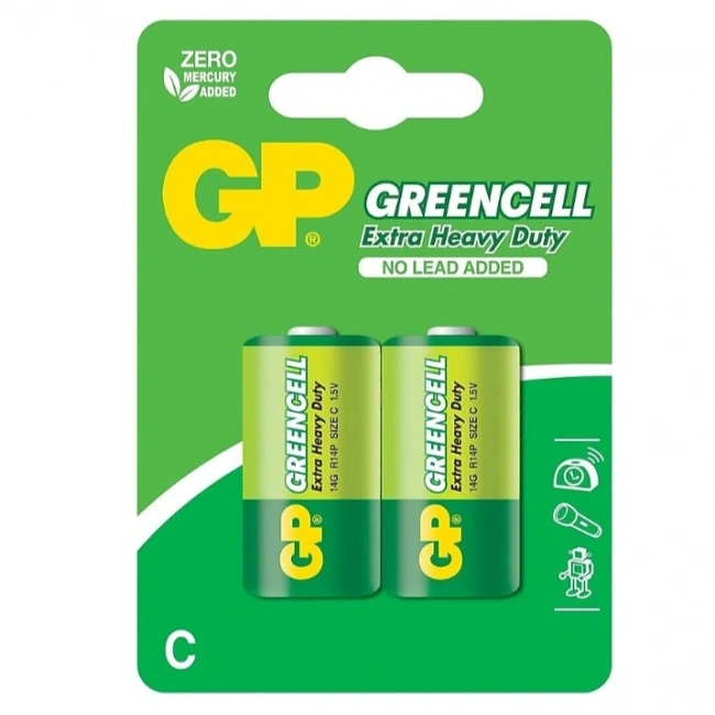 GP GP14G Greencell R14 Çinko C Orta Boy Pil 2li Blister