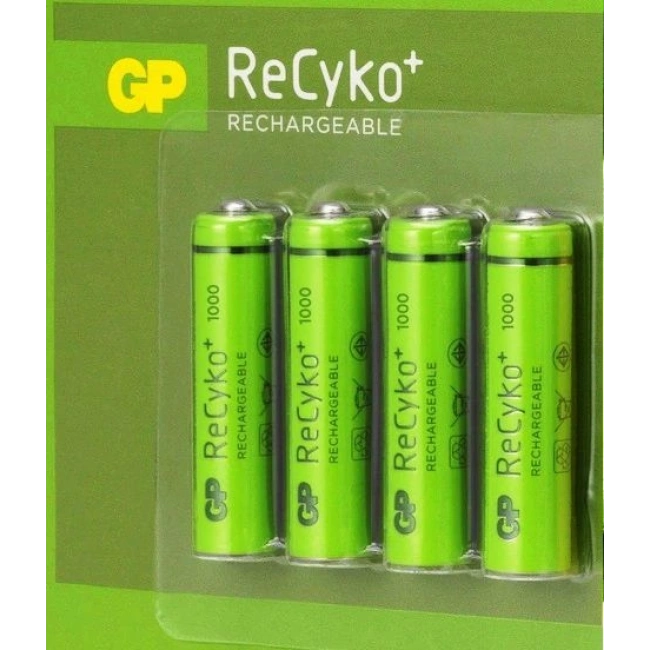 GP ReCyko 1000 mAh AAA Şarj Edilebilir İnce Kalem Pil 4lü Paket