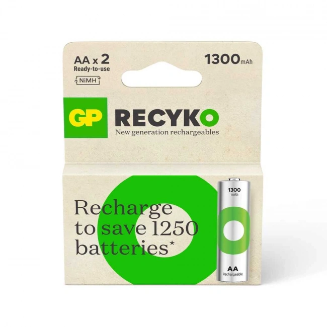 GP Recyko 1300 mAh 2li Şarjlı AA Kalem Pil