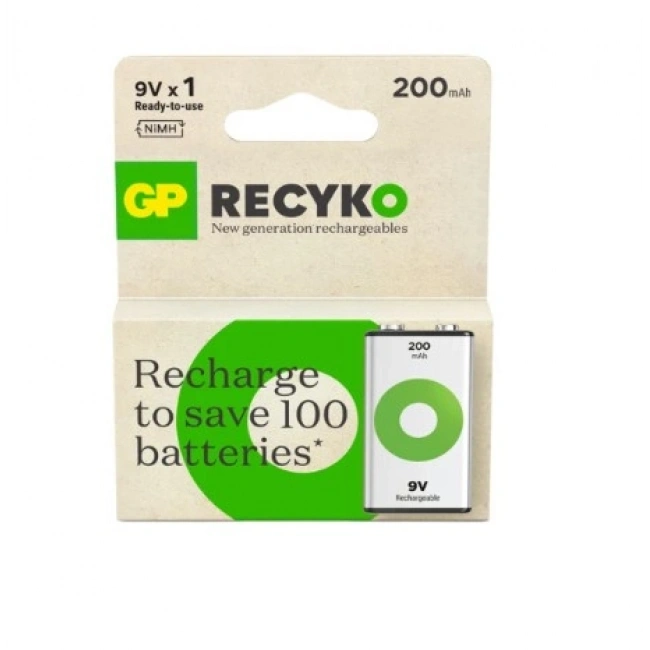 GP Recyko 200 mAh 9V Şarjlı Pil