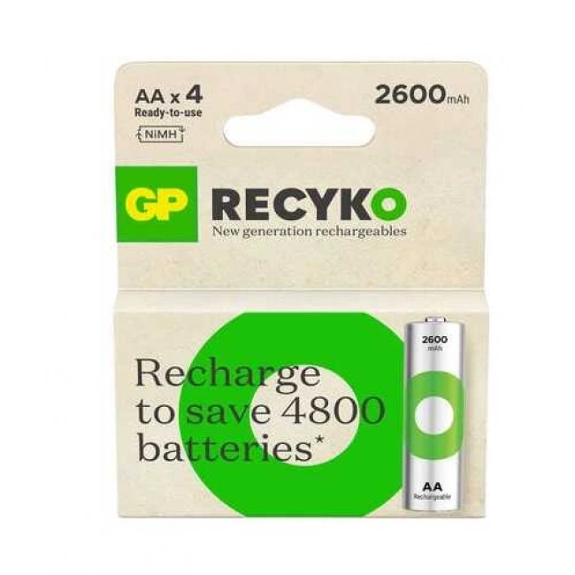 GP Recyko 2700 Seri 2600 mAh Şarjlı AA Kalem Pil 4lü