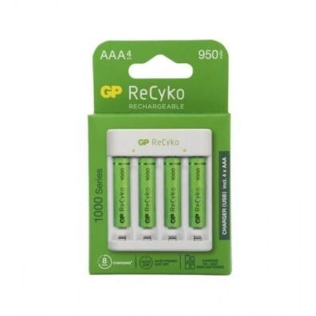 GP ReCyko+ 4lü 950mAh AAA Şarj Edilebilir Pil + USB Pil Şarj Cihazı
