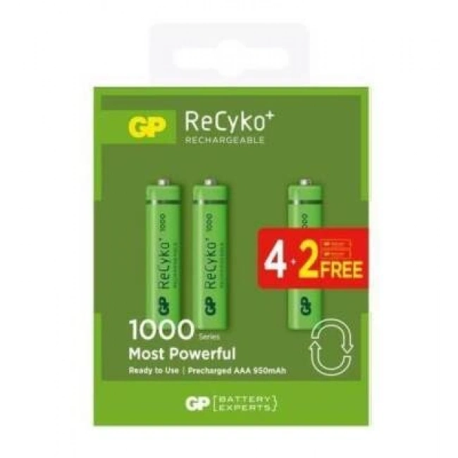 GP ReCyko+ 6lı 1000mAh AAA Şarj Edilebilir Pil