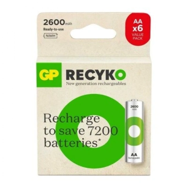 GP ReCyko+ 6lı 2600mAh AA Şarj Edilebilir Pil