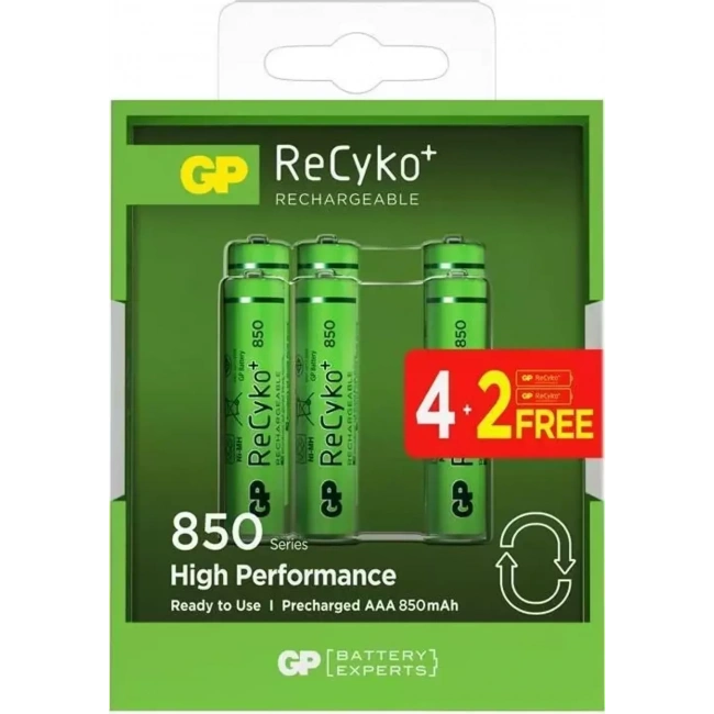 GP Recyko 850 Serisi AAA Şarjlı Pil 4+2