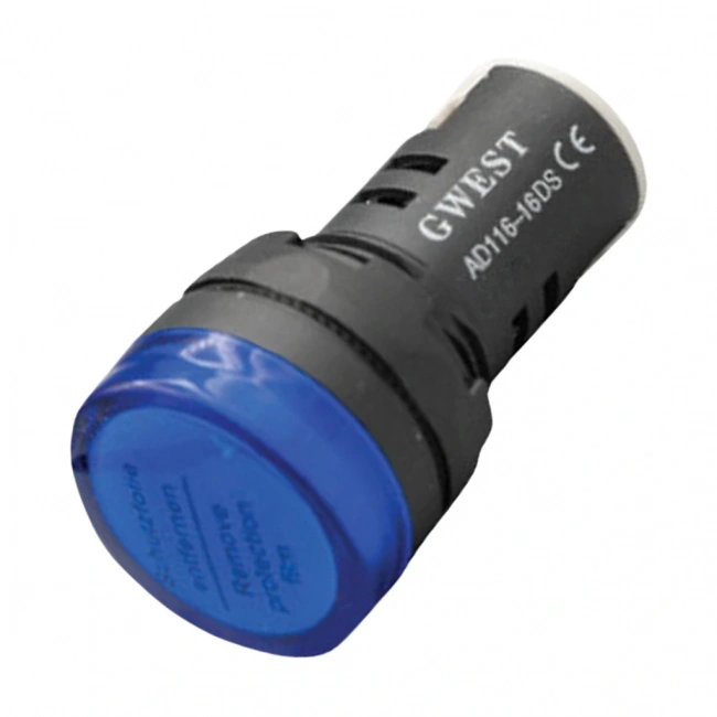Gwest 16-24V-M 16mm Mavi Ledli Sinyal Lambası 24V