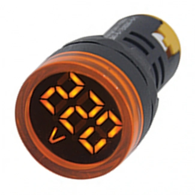 Gwest 22 VS-S 22mm AD-116 Serisi Sarı Voltmetre 24-550V