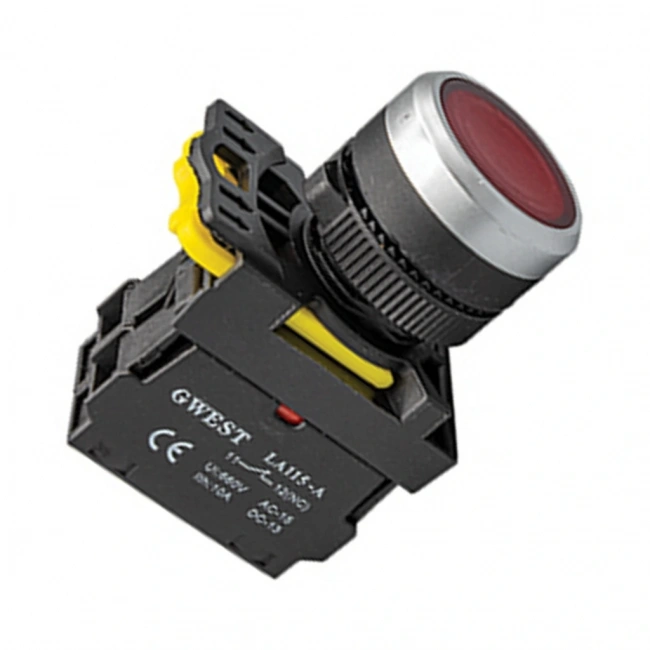 Gwest A5-01D-110 22mm Kırmızı Led Işıklı Yaylı Stop Buton 110V 1NC