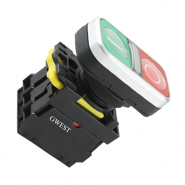Gwest A5-11RD-24 Kırmızı Yeşil Led Işıklı İkiz Buton 1NO+1NC 24V