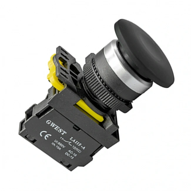 Gwest A5-41M 22mm Siyah Kayıcı Start Mantar Buton 1NO