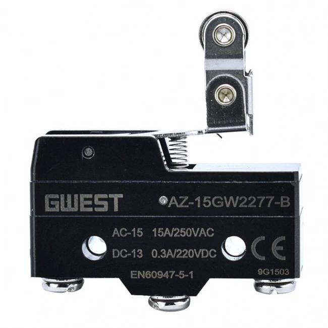 Gwest AZ-15GW2277-B Tahrikli Metal Makaralı Mikro Switch 15A 1NO + 1NC