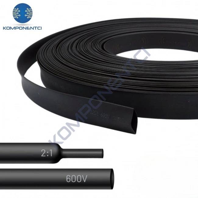 Gwest Woer Isı İle Daralan Makaron Siyah Çap:3mm 200 Metre