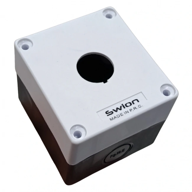 HJ9 22mm Buton Kutusu Gri-Siyah Tekli