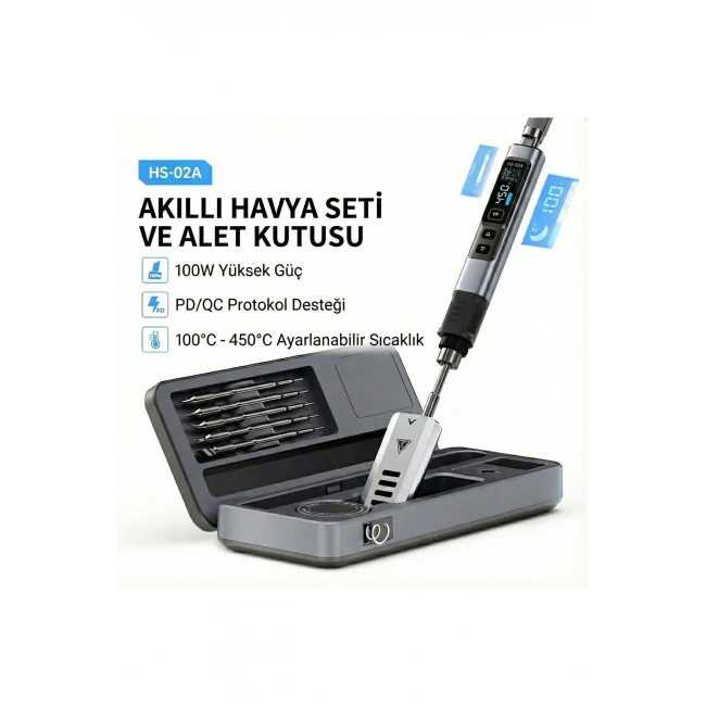 HS-02A Akıllı Havya 6 Uçlu ve Alet Kutusu