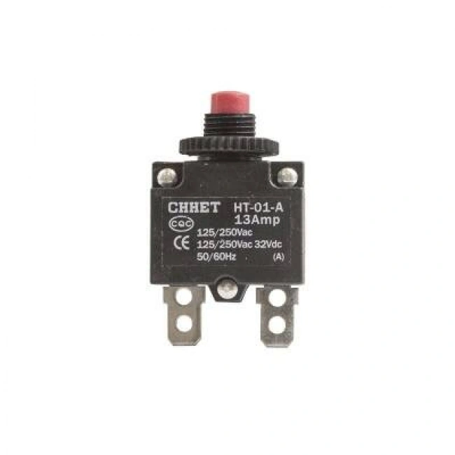 HT-01-A 13A Aşırı Akım Koruyucu Devre Kesici Sigorta - Kırmızı