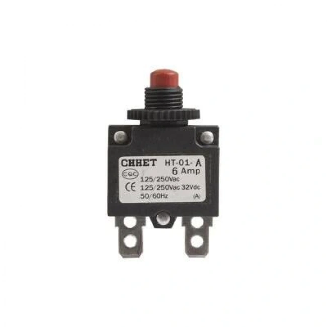 HT-01-A 6A Aşırı Akım Koruyucu Devre Kesici Sigorta - Kırmızı