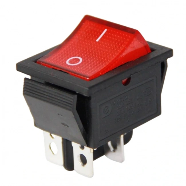 IC-104 Geniş Işıklı Anahtar On Off Switch 4P Kırmızı
