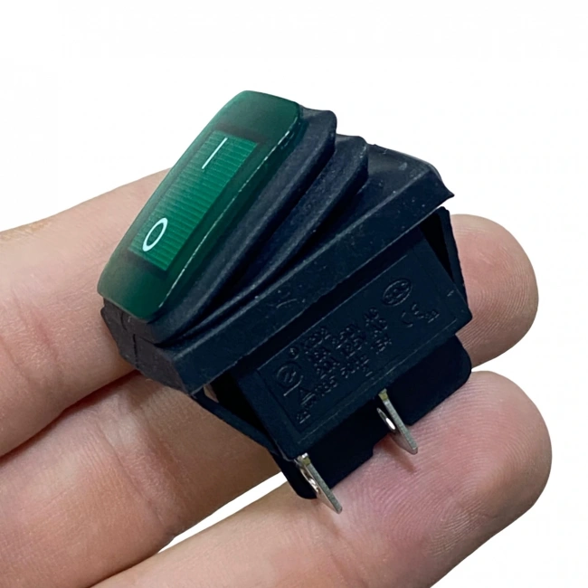 IC-104W Geniş Körüklü Işıklı Anahtar On-Off 4P Yeşil