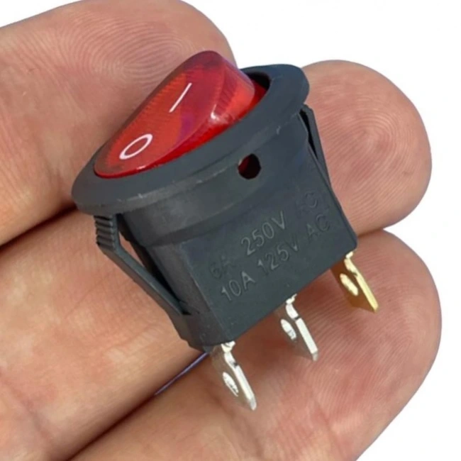 IC-131-0 Mini Yuvarlak Işıklı Anahtar 220V 3P