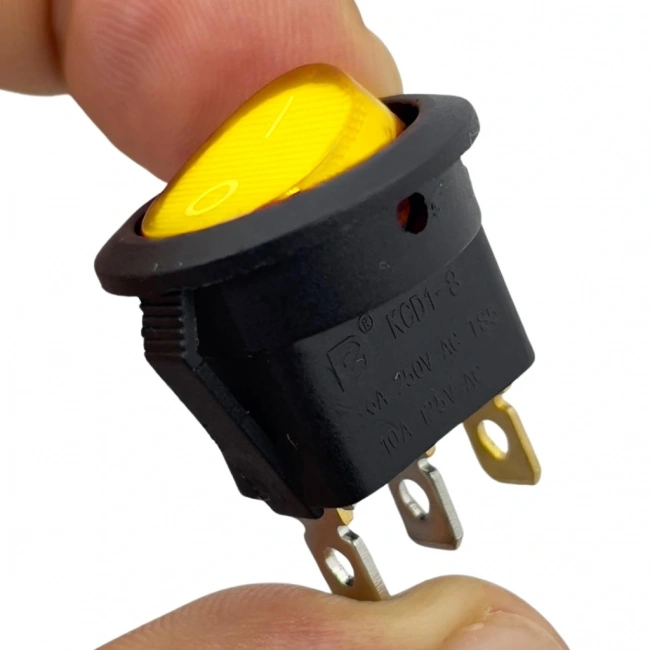 IC-131 Yuvarlak Işıklı Anahtar On-Off 3P Sarı