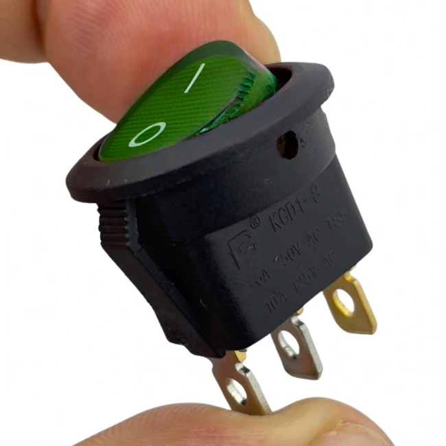 IC-131 Yuvarlak Işıklı Anahtar On-Off 3P Yeşil