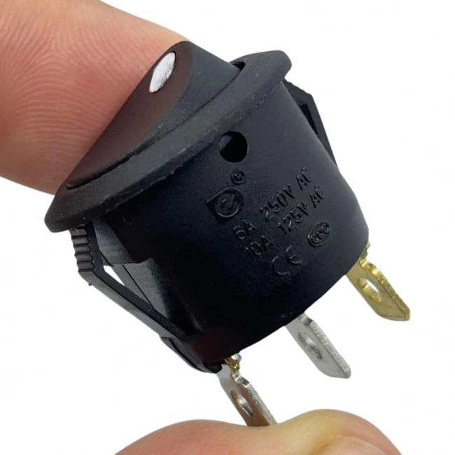 IC-132A Yuvarlak Nokta Işık Anahtar On-Off 3P 12V Beyaz