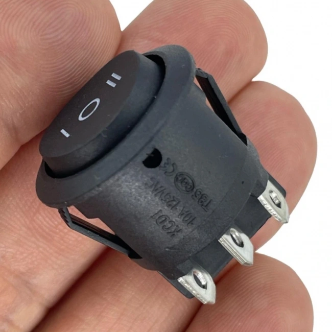 IC-134-6 Yuvarlak Tekne Tipi Anahtar ON-OFF-ON 6P