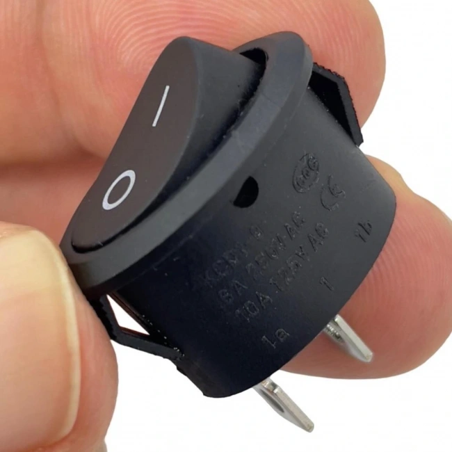 IC-134C Oval Işıksız Anahtar On-Off 2P Siyah