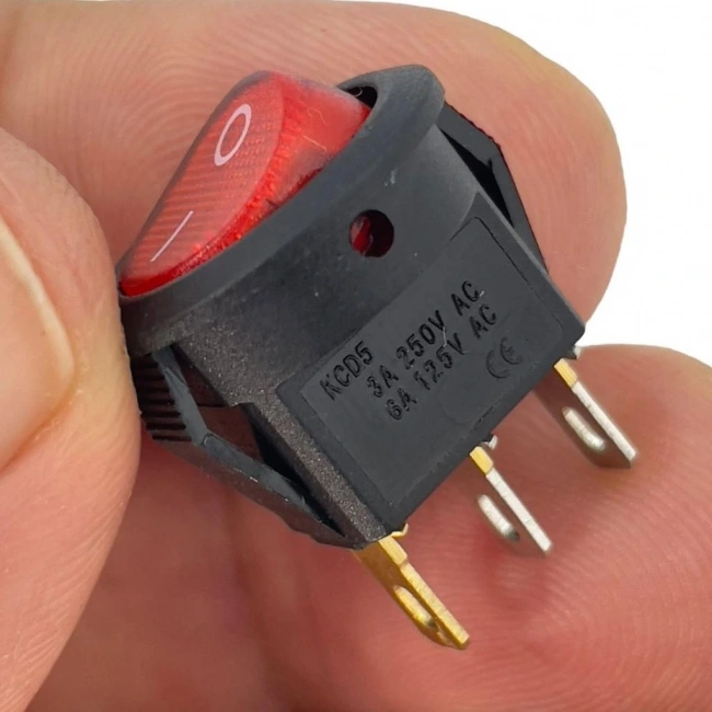 IC-134D Mini Yuvarlak Anahtar Işıklı On-Off 3P