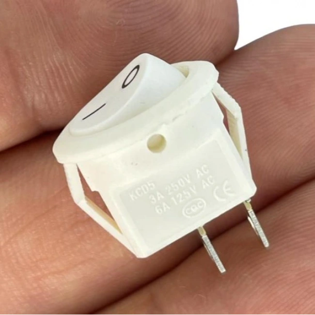 IC-134E Beyaz Yuvarlak Anahtar Işıksız On-Off 2P