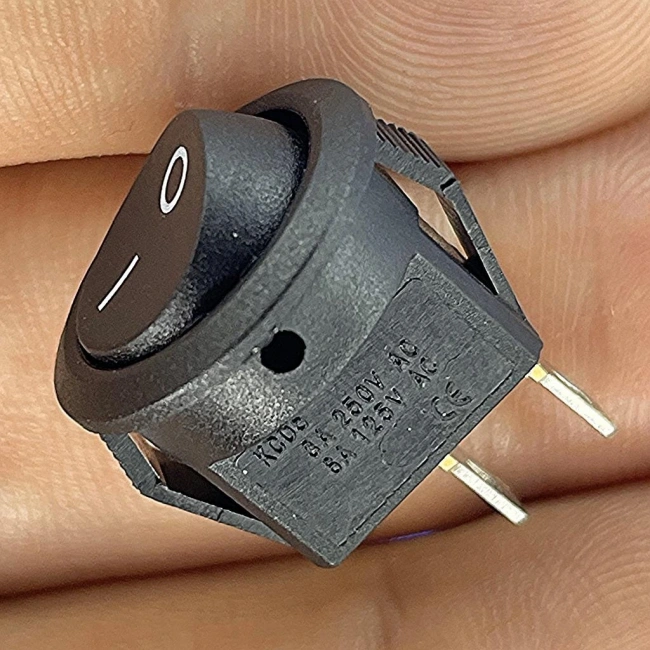 IC-134E Siyah Yuvarlak Anahtar Işıksız On-Off 2P