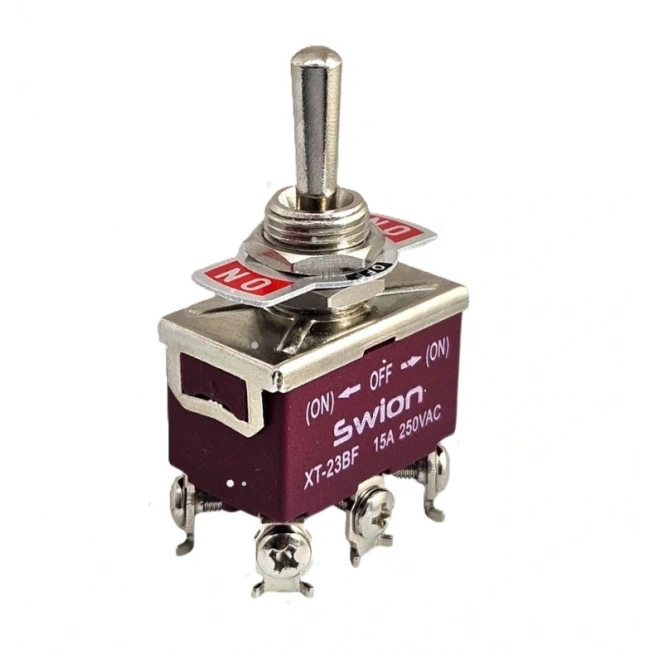 IC-160S SWION Toggle Switch Mom-Off-Mom Ø12mm 15A 6P XT-23BF
