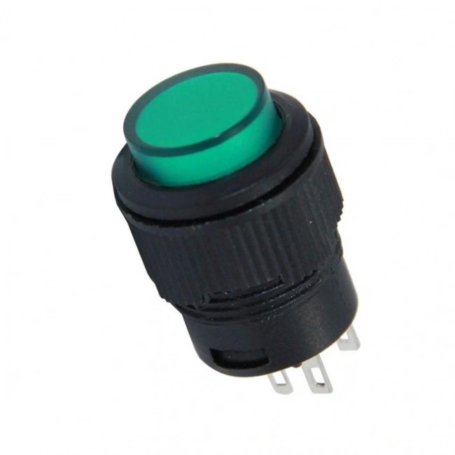 IC-180C 16mm Işıklı Buton Kalıcı Yeşil