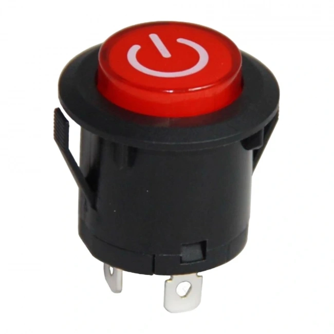 IC-180F 26mm Kalıcı Ledli Rocker Buton Power Simgeli 2P