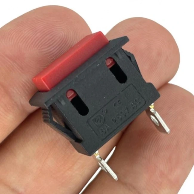 IC-180K-1 Kırmızı Dikdörtgen Yaylı Plastik Buton 2P PBS-101