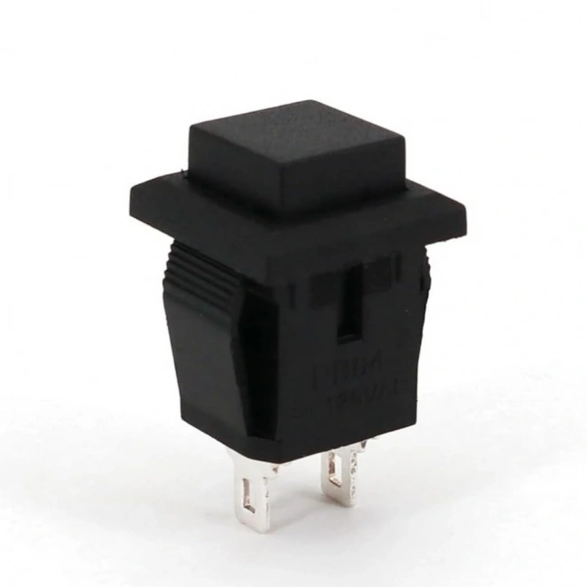 IC-180K Plastik Buton Yaylı 2P PBS15B Siyah