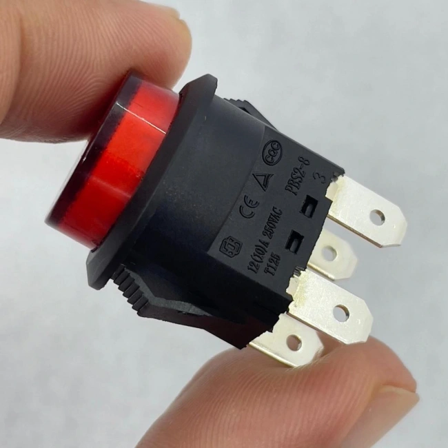 IC-180N Buton Plastik 22mm 12V 4P Kırmızı