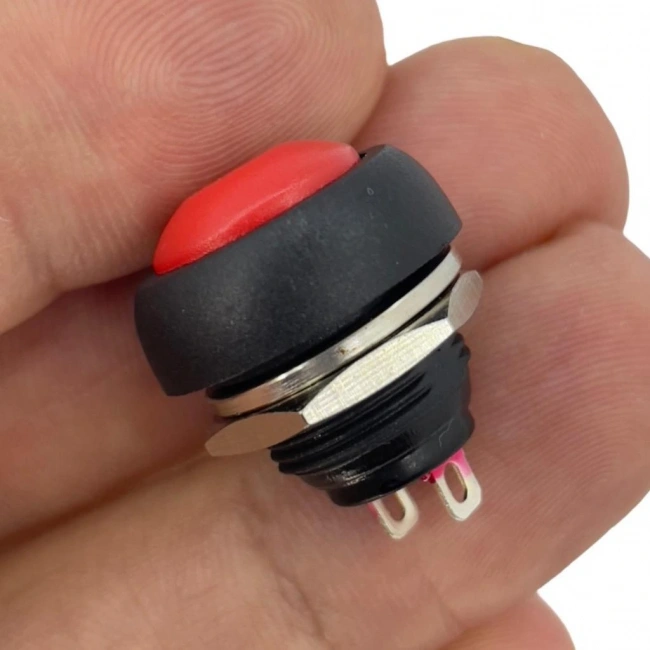IC-184 Kırmızı Plastik Push Buton 12mm PBS-33B