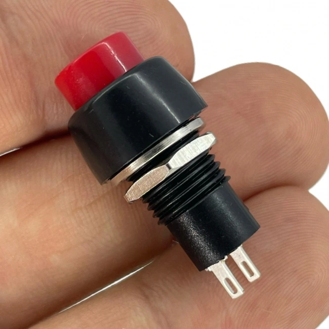 IC-190 Kırmızı Buton Yuvarlak Plastik Kalıcılı 10mm