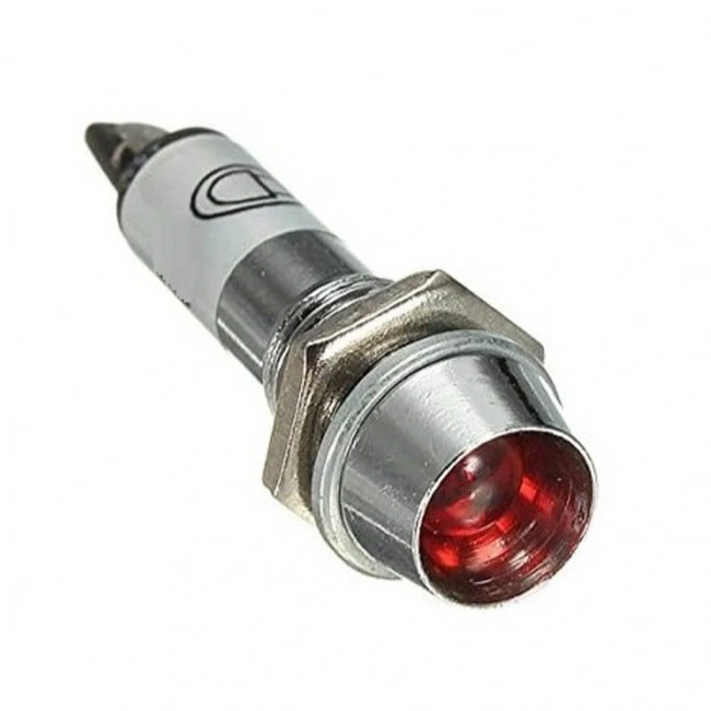IC-225 8mm Sinyal Lambası Metal 220V Kırmızı