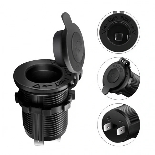 IC-246B-5 Araç Çakmaklık Soketi Dişi Pano Tip Ø30mm