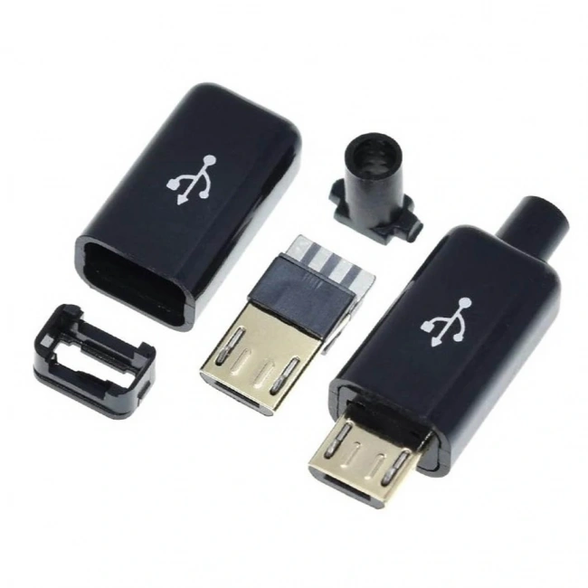 IC-266A-5 Erkek Micro USB Konnektör Seti Şarj Kablo Soketi