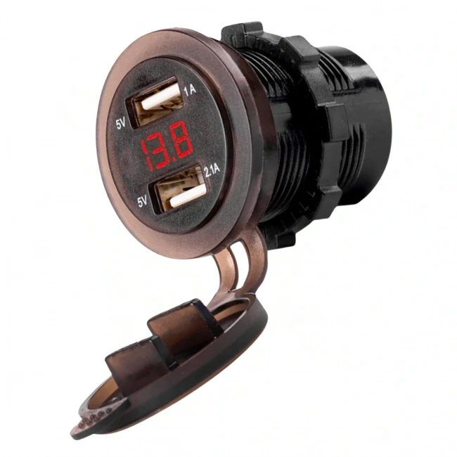 IC-266D Pano Tipi Voltmetreli 2li USB