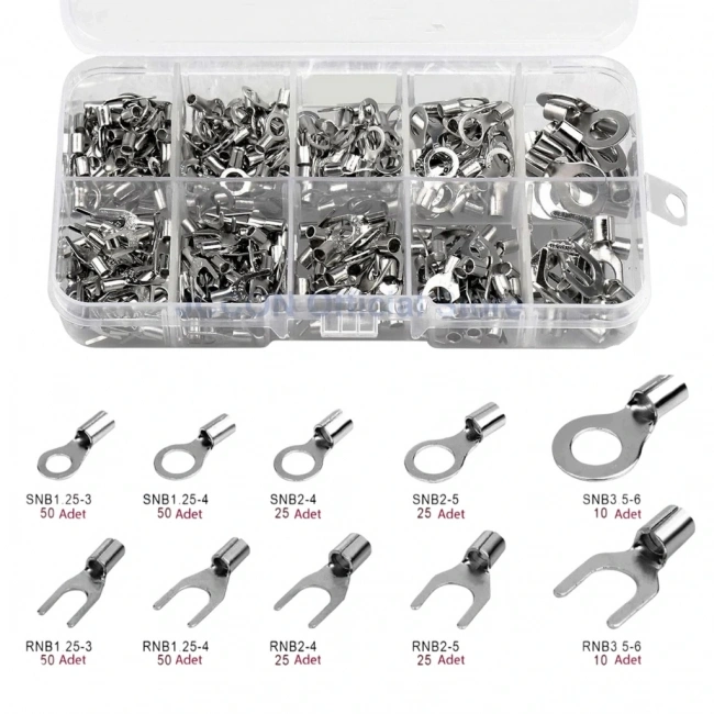 IC-274E-2 Halka ve Çatal Tip Kablo Terminal Seti Kutulu 320 Parça 5 Boy