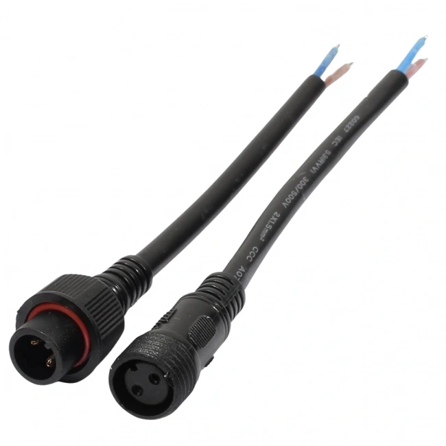 IC266K Kablolu IP67 Konektör Takım 2 Pin Siyah