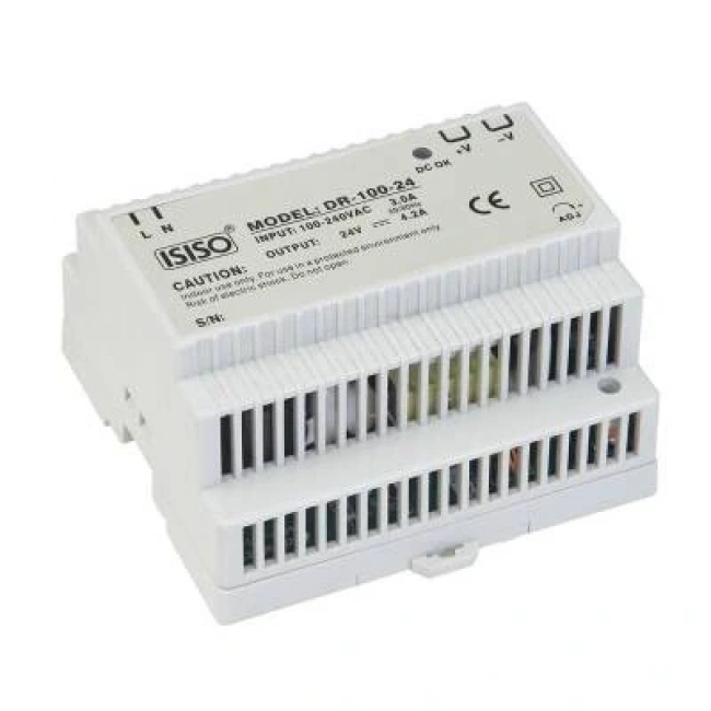 IDR-100-24 - 100W 24VDC 4.5A Raya Montajlı Güç Kaynağı