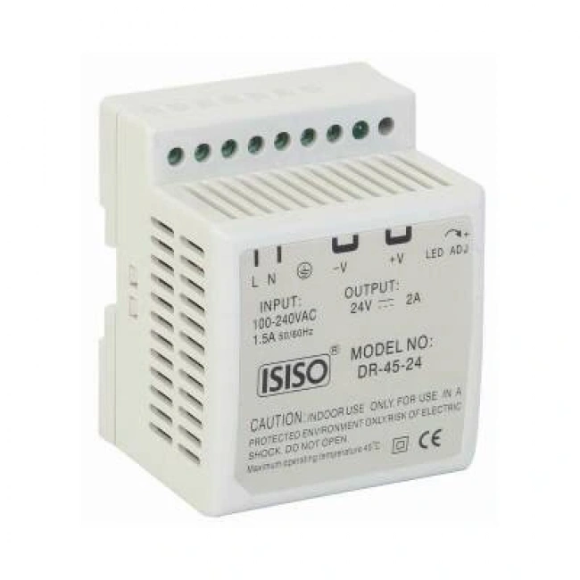 IDR-45-12 - 45W 12VDC 3.5A Raya Montajlı Güç Kaynağı